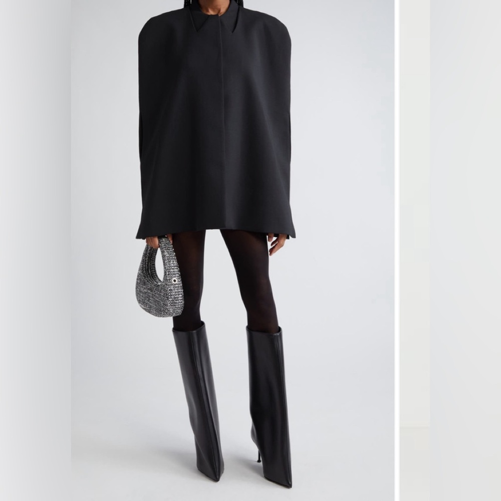 Coperni Trompe l’oeil tailored black cape 6US